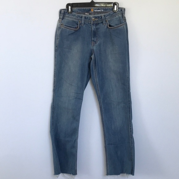Carhartt Relaxed Fit Cutoff Jeans Women's Size 4 Tall - Picture 1 of 9